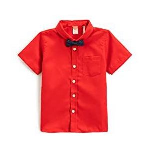 Koton Babyboy Strik Shirt Korte Mouwen One Pocket, Rood (420), 9-12 Maanden