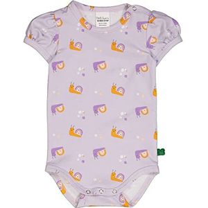Fred's World by Green Cotton Babymeisjes Snail Puff S/S Body Base Layer, Lavender/Deep Lavender/Tangerine, 92 cm