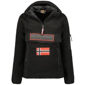Geographical Norway Upassia Lady Warme fleece voor dames, warme ritssluiting - jas herfst winter lente warm dames - lange mouwen trui bont zacht comfort outdoor (zwart S), Zwart, S
