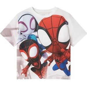 NAME IT Jongens Nmmmario Spider Nreg Ss Top Mar, wit (bright white), 92