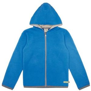 loud + proud Uniseks wollen fleece met capuchon, GOTS-gecertificeerd fleecejack, azuur, 86-92