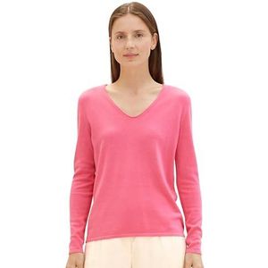 TOM TAILOR 1012976 Basic gebreide trui voor dames, 15799 - Carmine Pink, XXS