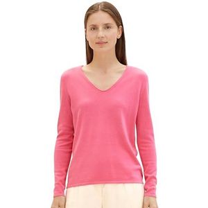 TOM TAILOR 1012976 Basic gebreide trui voor dames, 15799 - Carmine Pink, XXL