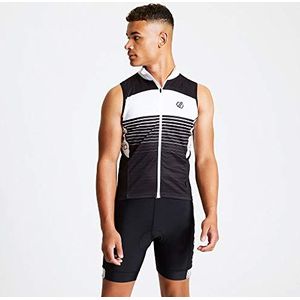 Dare2b Heren DMT525 8K450 AEP Outsmart' Lichtgewicht Mouwloos Sneldrogende Cycle Tops, Zwart/Wit, Klein