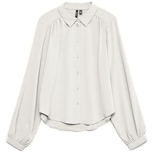 Vmani Ls WVN Ga Noos Shirt, wit (snow white), L