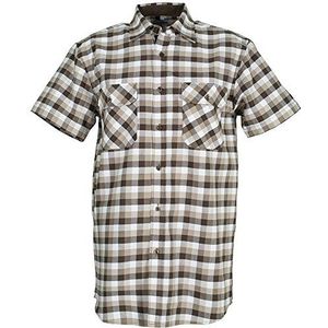 Planam Overhemd ""Country"" 1/4 mouw maat 43/44, XL, bruin geruit, 488043