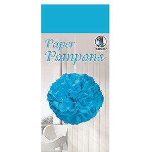 Ursus 27010033 papieren pompons middelblauw, van zijdepapier 20 g/m², ca. 50 x 70 cm, 10 vellen in één kleur, inclusief knutselhandleiding, ideale decoratie voor elk feest