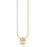 Thomas Sabo KE2126-414-14-L45V Damesketting Gold Tree of Love witte stenen 925 sterling zilver, 38-45 cm, Sterling zilver, Zirkonia