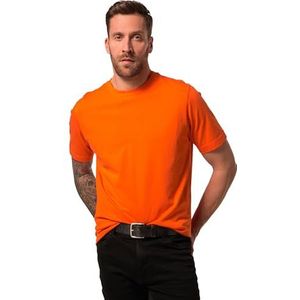 JP 1880 Heren grote maten grote maten Menswear L-8XL T-shirt, basic, ronde hals, gekamd katoen, tot 8XL 702558, oranje, 3XL