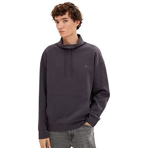 TOM TAILOR Denim Uomini Sweatshirt met trekkoord 1034141, 29476 - Coal Grey, XS