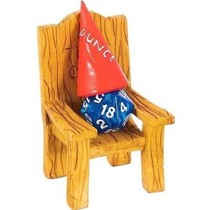 DnD Dice Jail - Time Out Chair & Dunce Hat - Straf je Slechte Dobbelstenen in onze Chair Of Shame - Dungeons & Dragons Accessoires/Cadeau. Miniature Stoel & Hoed. D&D D20, D10, D8, D6, D4 Gevangenis.