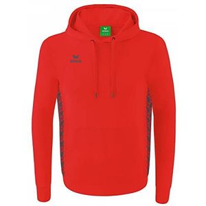 Erima uniseks-kind Essential Team sweatshirt met capuchon (2072209), rood/slate grey, 128