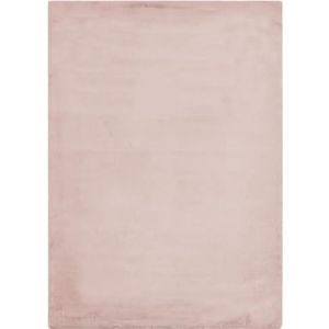-LUXOR- living Kunstbont Coste Pluizig tapijt voor de slaapkamer, ideaal voor gebruik als bedmat voor de slaapkamer, gezellig imitatiebont, 160 x 230 cm, oudroze