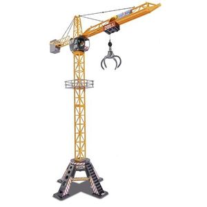 Dickie Toys - Mega Kraan, elektrische kraan met afstandsbediening, voor kinderen vanaf 3 jaar, 120 cm hoog, met grijparm, kabellier, cabine, laadplatform