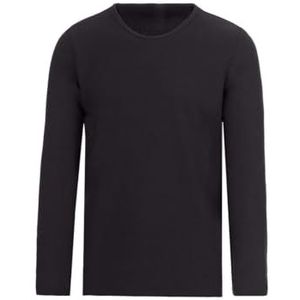 Trigema Heren shirt met lange mouwen heren fleece shirt 657004, zwart (008), S