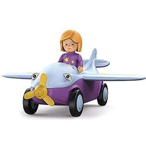 Toddys by siku 0109, Conny Cloudy, 3-delig vliegtuig, combineerbaar, inclusief beweegbaar speelgoedfiguur, hoogwaardige vliegwielmotor, paars/lichtblauw, vanaf 12 maanden