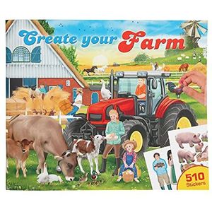 Depesche 11585 stickeralbum ""Create your Farm"", stickerboekje met 24 boerderijmotieven en 510 stickers, ca. 25 x 30 x 0,6 cm groot