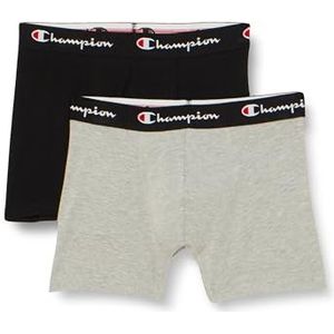 Champion Core Trunk x 2 boxershorts kort, grijs gemêleerd/zwart, M heren, grijs gemêleerd/zwart, M