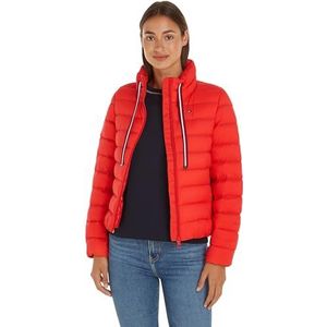 Tommy Hilfiger Dames Donsgevulde Jas Packable Gewatteerde Winter, Rood (Fierce Red), XL