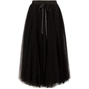 ApartFashion APART Tule rok voor dames, allover met stippen, ski, zwart, normaal, zwart, L