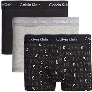 Calvin Klein Boxershorts heren 3p Low Rise Trunk , Zwart/Grijs Heather/Onderdued Logo , L