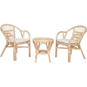 Home ESPRIT Placemat met 2 stoelen, natuurwit, 50 x 50 x 50 cm
