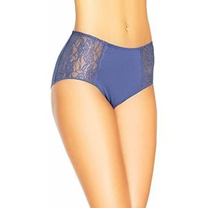 Teyli Ondergoed voor dames van hoogwaardig katoen - slips damesondergoed - damesondergoed panty's dames slips versierd met kant, blauw, S