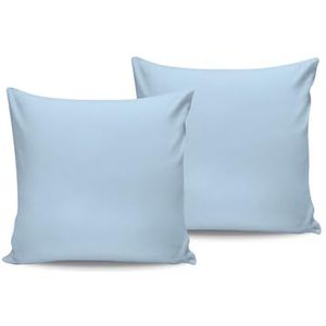 set van 2 100% katoen renforcé kussenslopen - 80 x 80 cm