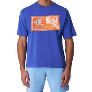 Champion Legacy Modern Basket B - Graphic Regular S/S Crewneck T-shirt, nachtblauw, 9-10 jaar kinderen en jongens SS24, NACHT BLAUW