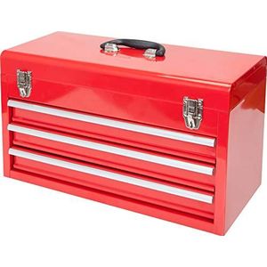 BIG RED ANTBD133-XB Torin 20"" draagbare 3 lade stalen gereedschapskist met metalen vergrendelingssluiting, rood
