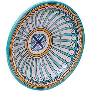 Biscottini Decoratief bord, 33 x 33 x 9 cm, keramisch bord van Marokkaans handwerk, keukendecoraties, handbeschilderde decoratieve borden