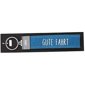 Depesche 4298-066 lussen sleutelhanger van vilt, met gegraveerde metalen sluiting en iconische opdruk, goede rit, blauw, ca. 18,7 x 4,4 x 1 cm