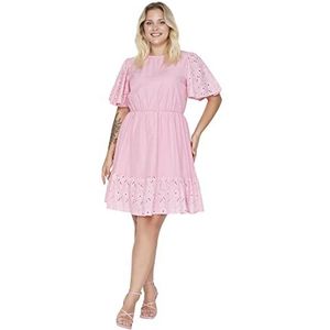 Trendyol Dames mini standaard normale plus size jurk, roze, 50, roze