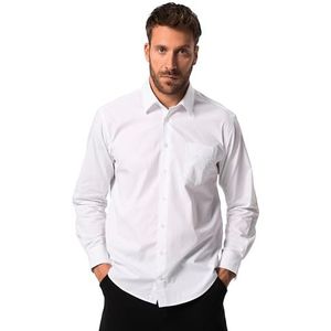 JP 1880 Heren grote maten grote maten Menswear L-8XL hemd, lange mouwen, kentkraag, moderne pasvorm, tot 8 XL, Tall 823925, sneeuwwit, 5XL