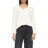 Blouse - Viscoseblend - Gestructureerd - Lange Mouwen - Afgeronde Zoom