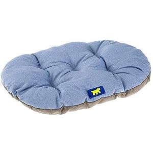 Ferplast Hondenkussen, Relax, kussen voor kleine honden, kattenkussen, mat voor kennels en auto's, wasbaar, van katoen met zachte vulling, 55 x 36 cm, hemelsblauw