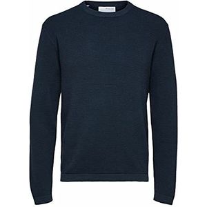 SELECTED HOMME Herentrui met wafelpatroon, Dark Sapphire, XXL