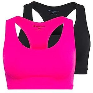Champion Seamless-Fitness Sports Bra Pack sportbeha, meerkleurig (roze/zwart), S-M (2 stuks) voor dames