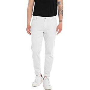 Replay Heren Regular Slim Fit Chino Jeans Benni Hyperchino Color Xlite, 209 Pearl Grey, 33W / 32L