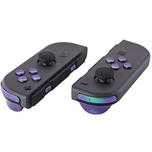 eXtremeRate Kameleon Groen Paars Vervangende ABXY Richtingstoetsen SR SL L R ZR ZL Triggerknoppen Veren, Volledige Set Knoppen met Gereedschap voor Switch & Switch Oled Joy-con - JoyCon Shell NIET Inbegrepen
