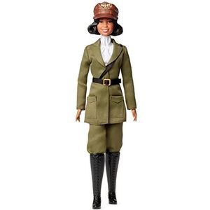 Barbie Pop, Bessie Coleman, Barbie Inspirerende Vrouwen verzamelserie, Barbie Signature, verpakking om neer te zetten, pilotenpak HJX36