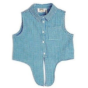 Koton Girls Crop Shirt Mouwloos Front-Tie Detail Gingham Patroon, Blue Check (6c5), 6-7 Jaar