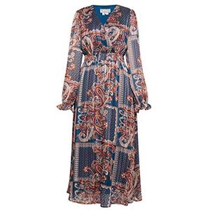 LYNNEA Dames maxi-jurk met paisley-print 10526494-LY02, BLAUW meerkleurig, M, Maxi-jurk met paisley-print, M