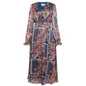LYNNEA Dames maxi-jurk met paisley-print 10526494-LY02, zwart meerkleurig, L, Maxi-jurk met paisley-print, L