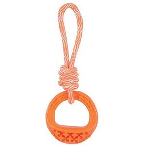 Zolux - Hondenspeelgoed, rond, van TPR en touw, kleur: Samba-oranje