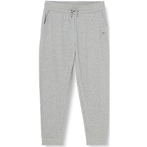 GANT REG Shield joggingbroek voor heren, casual broek, grijs melange, standaard, gemengd grijs, L