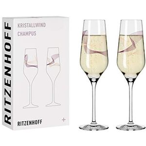 RITZENHOFF 3711001 champagneglas 250 ml – serie kristalwind set nr. 1 – 2 stuks met windscherm – Made in Germany