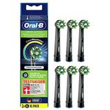 Oral-B CrossAction Opzetborstels voor elektrische tandenborstel, 6 stuks, volledige mondreiniging met CleanMaximiser-borstels, tandenborstelopzetstuk voor Oral-B tandenborstels, zwart