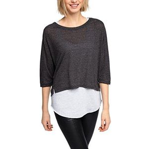 edc by ESPRIT Dames shirt met lange mouwen, grijs (dark grey 020), S