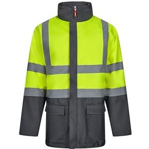 VELILLA 306003; 4-in-1 parka, grijs en neongeel, maat XL, Grijs en geel, XL